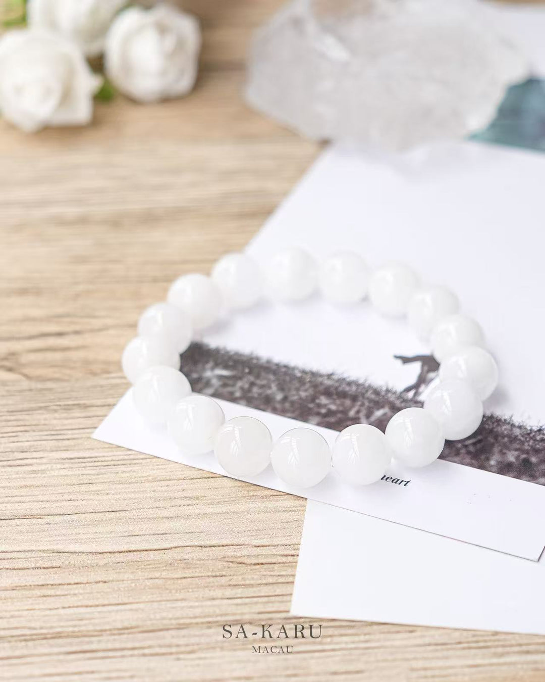 Marshmallow White Rabbit Fur Bracelet
