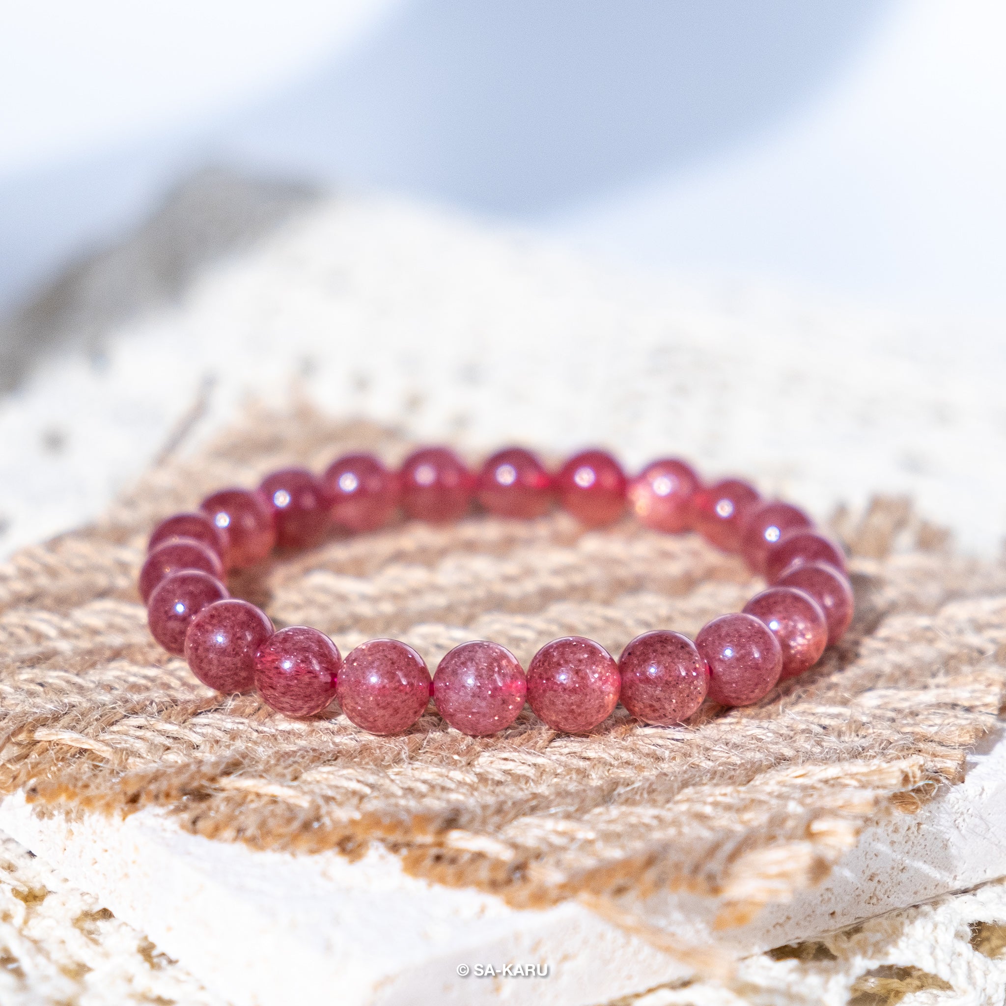Natural colour Golden Strawberry Crystal Bracelet 15mm – Sun Beads LLC