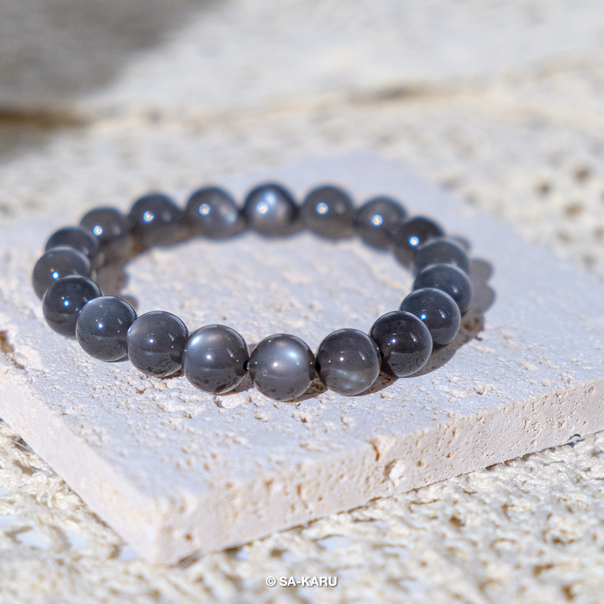 Gold Collection - Black Moonstone Stone Bracelet with You're One of a